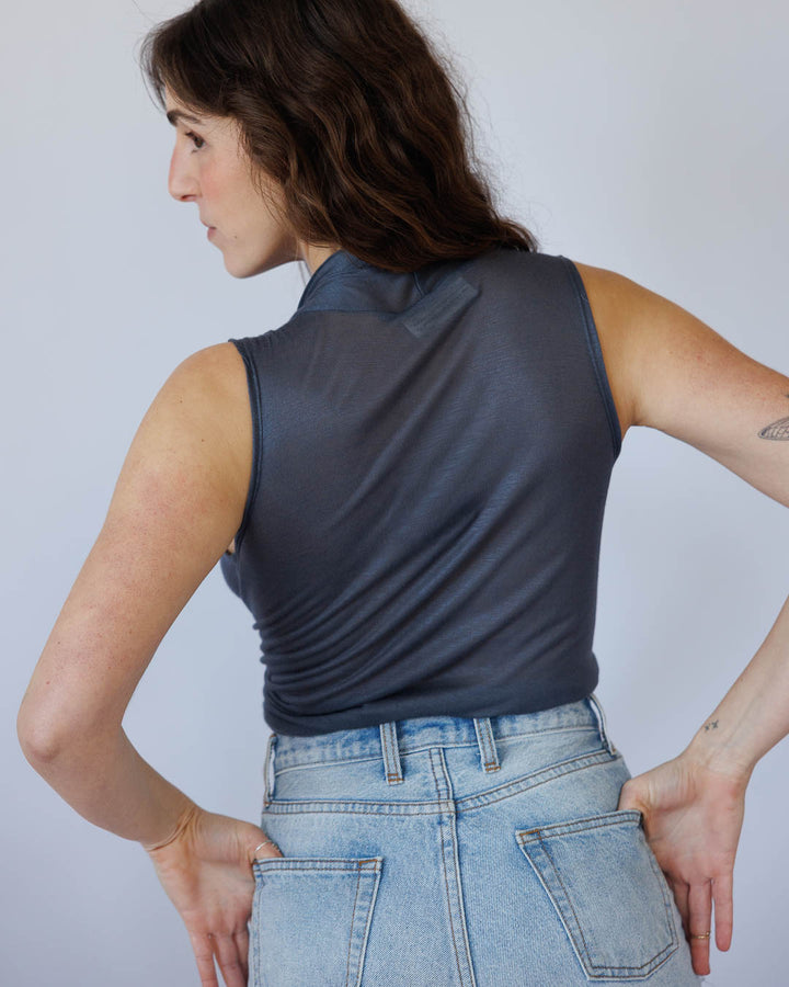 וסט, קימונו אפור/חולצת קשירה ויסקוז לייקרה לנשים