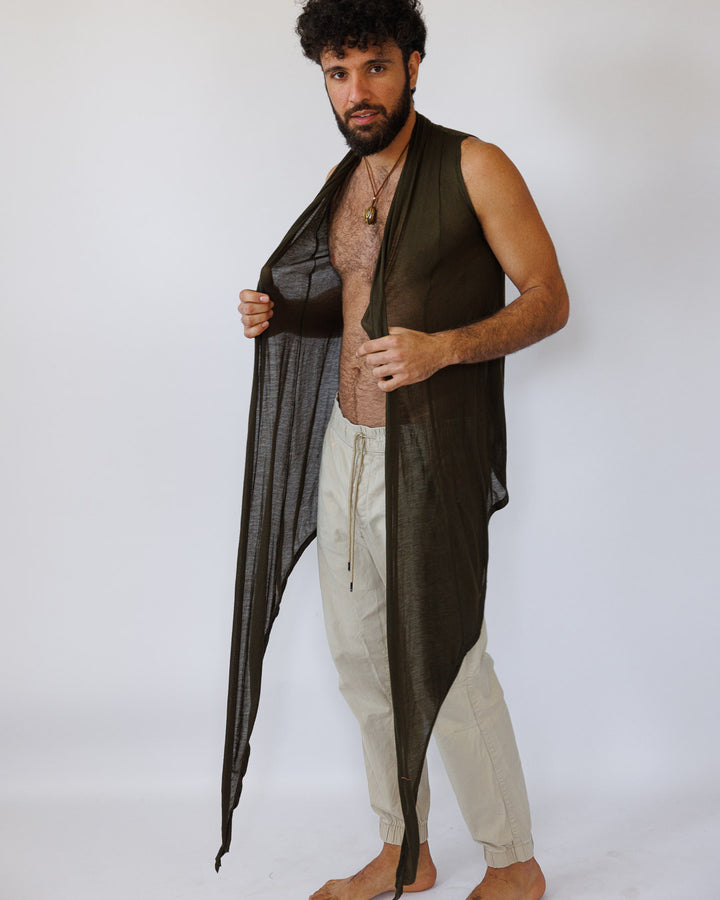 וסט ויסקוז לייקרה ירוק זית לגבר