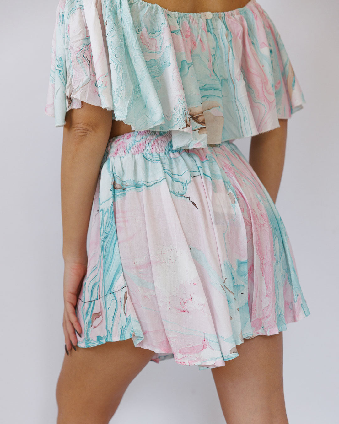 מכנס מטריה מידי, כחול נמרח