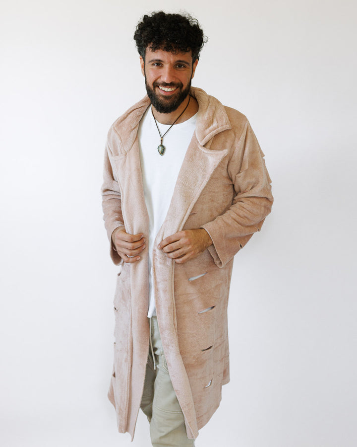 מעיל פרווה קרעים ניוד לגבר