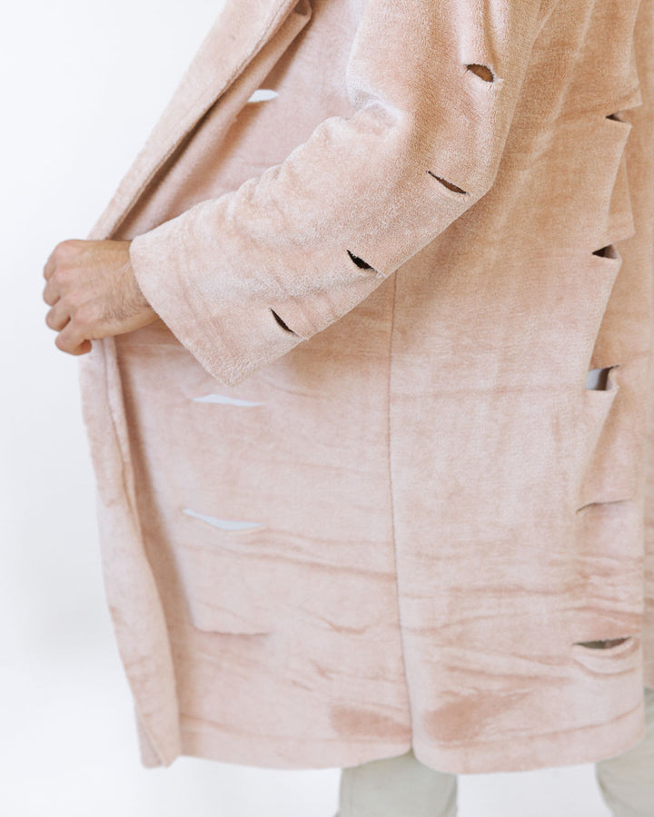 מעיל פרווה קרעים ניוד לגבר