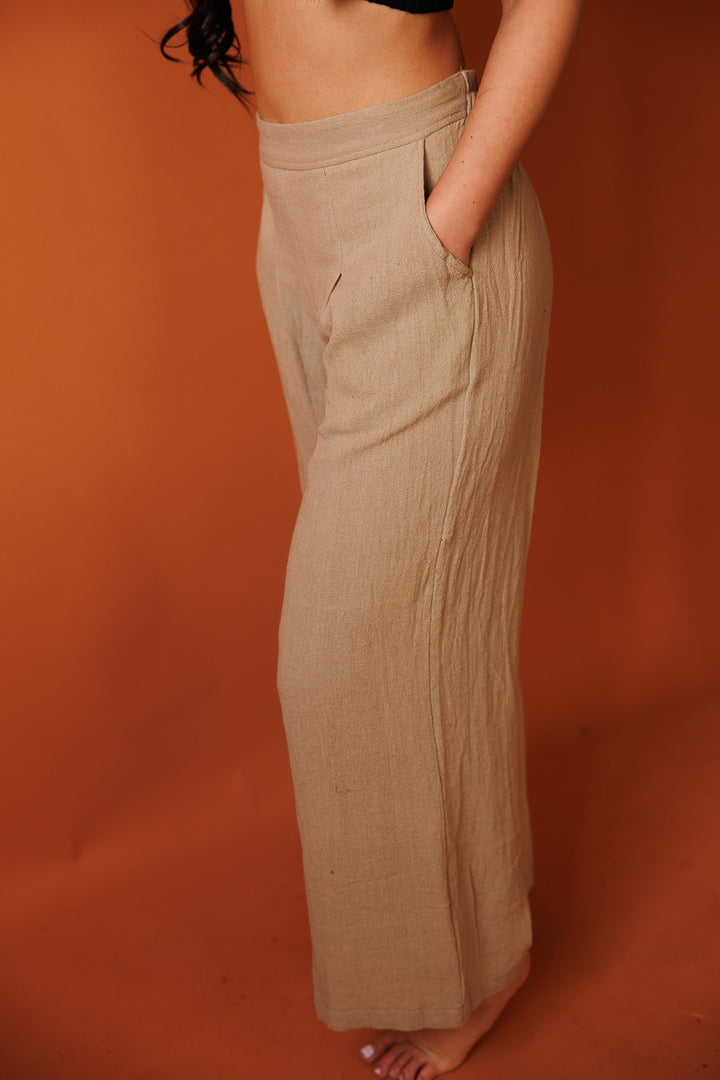 מכנס כותנה ארוך חאקי