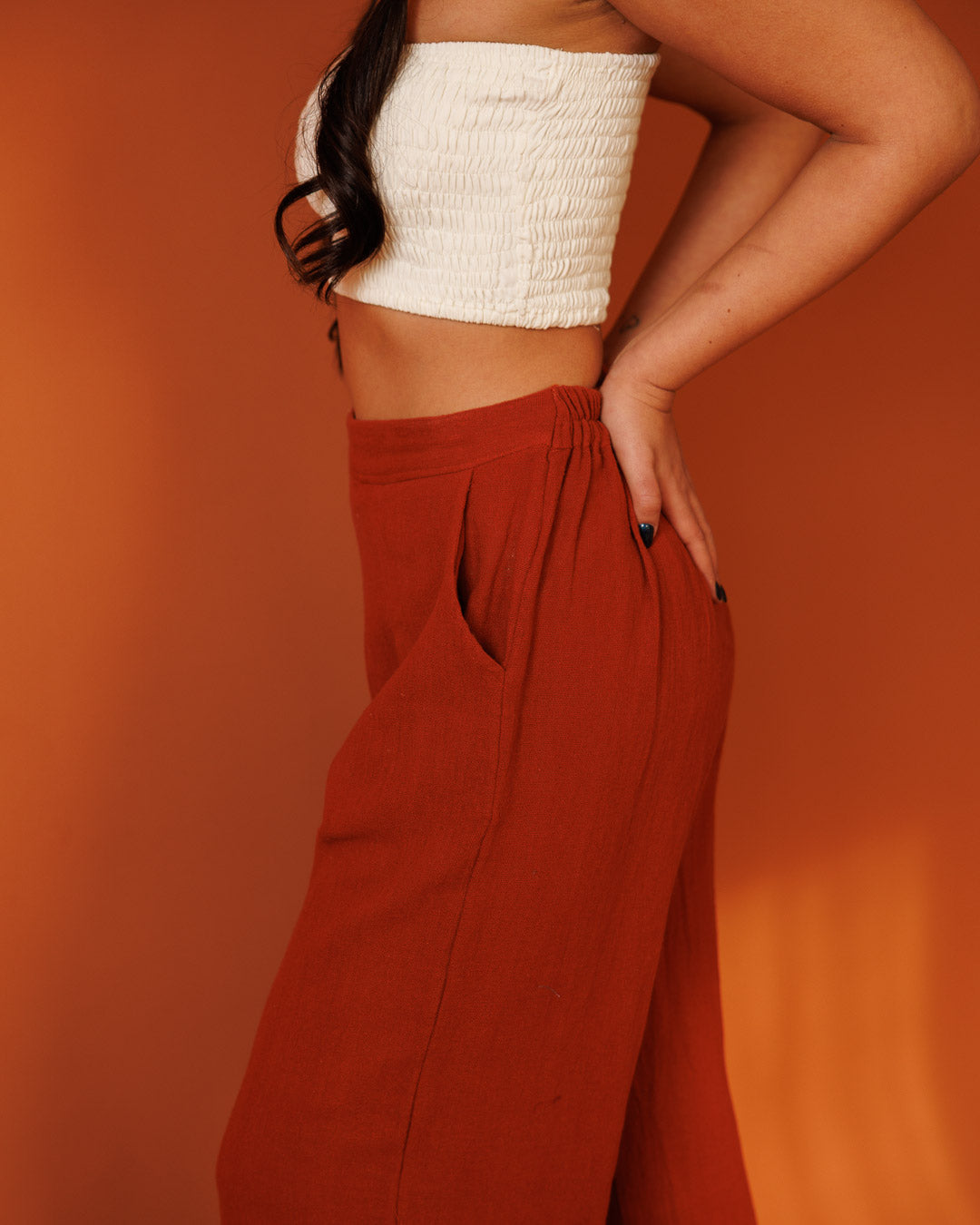 טופ סטרפלס כיווצים, כותנה לבנה