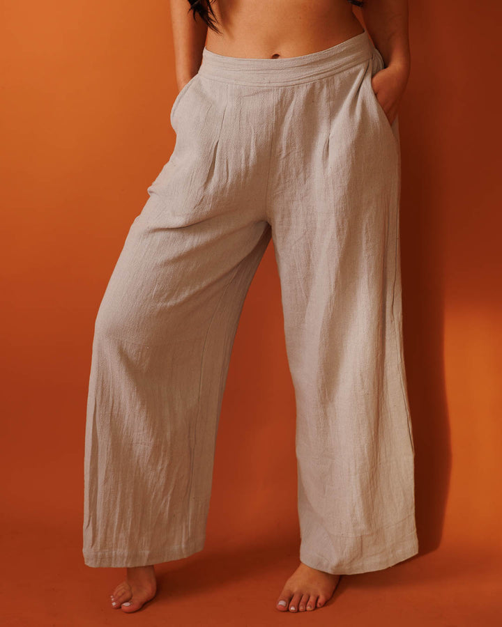 מכנס כותנה ארוך אפור