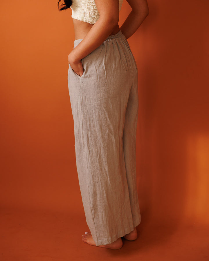 מכנס כותנה ארוך אפור