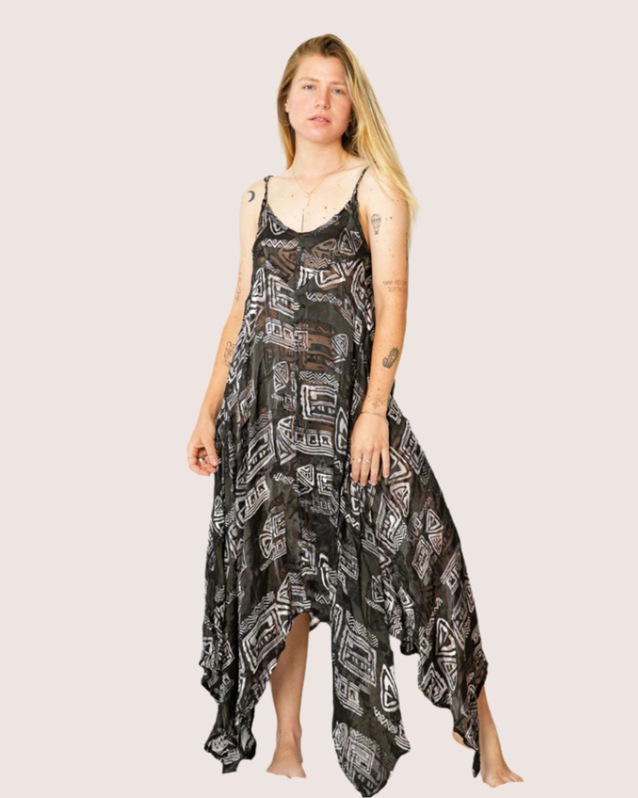 שמלת מקסי, 100% משי , שחורה