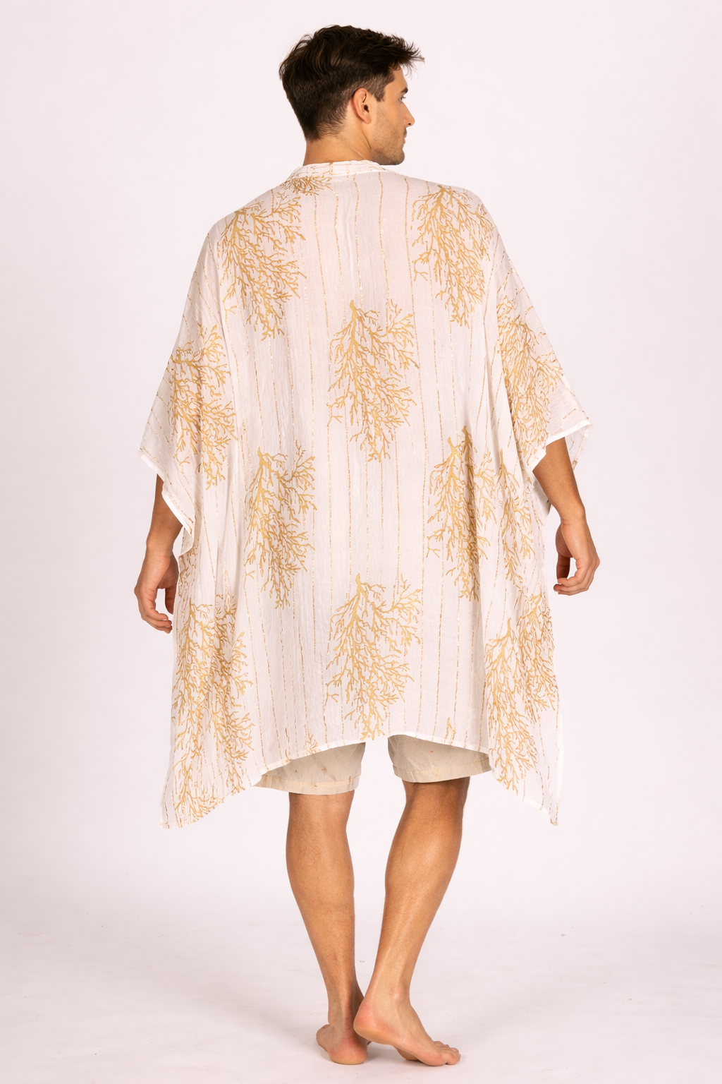 קימונו לורקס לבן אלמוג זהב לגבר